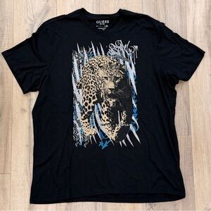 GUESS Black Leopard Graphic Tee